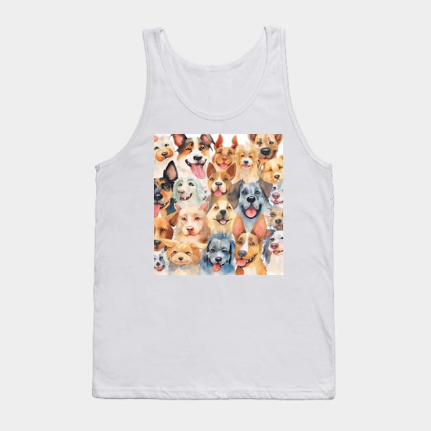 Water Color World of Dogs Tank Top by Liana Campbell